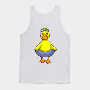 Duck at Swimming with Swim ring Tank Top